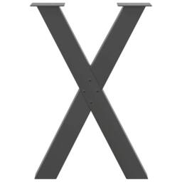 Berkfield Home Dining Table Legs X-Shaped 2 pcs Anthracite 50x(72-73) cm Steel in Charcoal - thumbnail 5