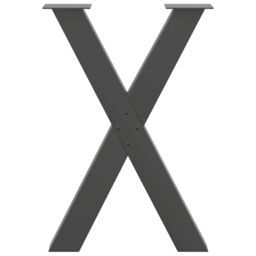 Berkfield Home Dining Table Legs X-Shaped 2 pcs Anthracite 50x(72-73) cm Steel in Black - thumbnail 5