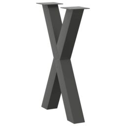 Berkfield Home Dining Table Legs X-Shaped 2 pcs Anthracite 50x(72-73) cm Steel in Black - thumbnail 4