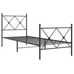 Berkfield Home Metal Bed Frame without Mattress with Footboard Black 80x200cm - Size: 80x200 cm - thumbnail 1