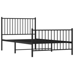 Berkfield Home Metal Bed Frame with Headboard & Footboard Black 100x190 cm - thumbnail 4