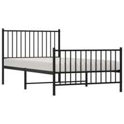 Berkfield Home Metal Bed Frame with Headboard & Footboard Black 100x190 cm - thumbnail 3