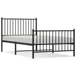 Berkfield Home Metal Bed Frame with Headboard & Footboard Black 100x190 cm - thumbnail 2