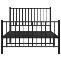 Berkfield Home Metal Bed Frame with Headboard & Footboard Black 100x190 cm - thumbnail 5