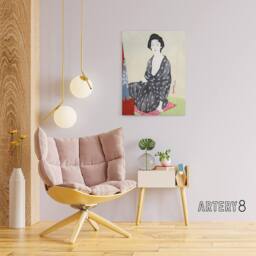 "Artery8 Woman In Summer Clothing Canvas Wall Art Print Goyo Hashiguchi - Size: W18"" x H24""" - thumbnail 3