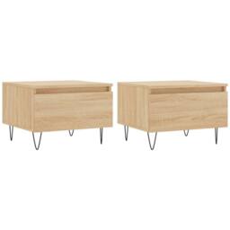 Berkfield Home Coffee Tables 2 pcs Sonoma Oak 50x46x35 cm Engineered Wood in Light Brown - Size: 50 x 46 x 35 cm - thumbnail 1