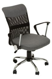 Orsina Home Office Chair With Chrome Arms in Grey - thumbnail 2