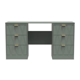 Ready Assembled 2 U Washington 6 Drawer Kneehole Desk (Ready Assembled) in Pale Green - thumbnail 1