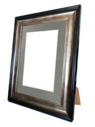 Frames & Mirrors 4U Scandi Black & Gold Frame with Dark Grey Mount for Image Size 10 x 4 Inch - thumbnail 4