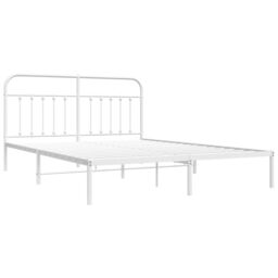 Berkfield Home Metal Bed Frame with Headboard White 183x213 cm - thumbnail 5