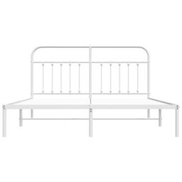 Berkfield Home Metal Bed Frame with Headboard White 183x213 cm - thumbnail 6
