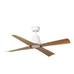Netlighting Typhoon Medium White Wood IP44 DC Ceiling Fan 6 Speed