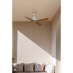 Netlighting Typhoon Medium White Wood IP44 DC Ceiling Fan 6 Speed - thumbnail 2