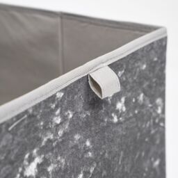 OHS Pack of 4 Crushed Velvet Folding Storage Box Cube in Charcoal - thumbnail 3