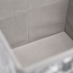 OHS Pack of 4 Crushed Velvet Folding Storage Box Cube in Charcoal - thumbnail 4