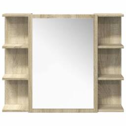 Berkfield Home 4 Piece Bathroom Furniture set Sonoma Oak Engineered Wood in Light Tan - thumbnail 7
