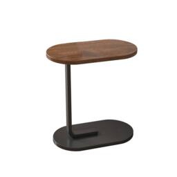 VOGREX Walnut Compact Sofa Side End Table Coffee Laptop Table in Brown - thumbnail 6