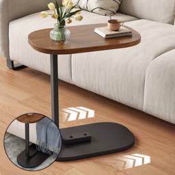 VOGREX Walnut Compact Sofa Side End Table Coffee Laptop Table in Brown - thumbnail 5