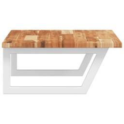 Berkfield Home Elegant Basin Shelf Wall Mounted Steel & Solid Wood Acacia in Brown - thumbnail 5