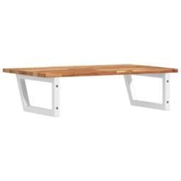 Berkfield Home Elegant Basin Shelf Wall Mounted Steel & Solid Wood Acacia in Brown - thumbnail 6
