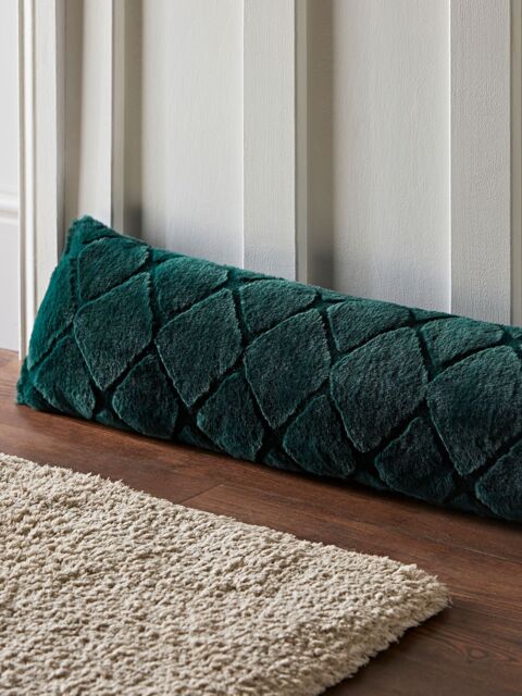 Catherine Lansfield 'Cosy Diamond' Draught Excluder in Bottle Green - image 1