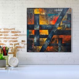 Warren Reed - Designer Geometric Interplay: Abstract Patterns Canvas - Size: w10 inch x h10 inch - thumbnail 1