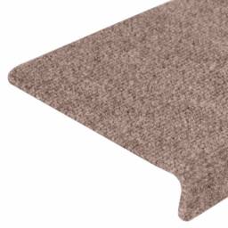 Berkfield Home Stair Mats 10 pcs Brown 65x21x4 cm Needle Punch - Size: Medium - thumbnail 6