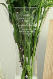 Personalised Memento Company Personalised Free Text Botanical Hand Cut Diamante Heart Vase in Clear - thumbnail 3