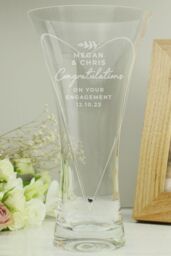 Personalised Memento Company Personalised Free Text Botanical Hand Cut Diamante Heart Vase in Clear - thumbnail 4