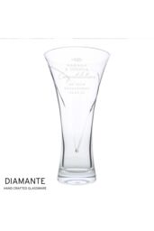 Personalised Memento Company Personalised Free Text Botanical Hand Cut Diamante Heart Vase in Clear - thumbnail 1