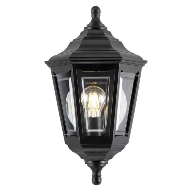 Loops Outdoor IP44 1 Bulb Flush Light Low Ceiling Black LED E27 100W