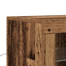 Berkfield Home Sideboard with LED Lights Old Wood 60, 5x37x100 cm in Brown - Size: 5 x 37 x 100 cm - thumbnail 9