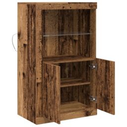 Berkfield Home Sideboard with LED Lights Old Wood 60, 5x37x100 cm in Brown - Size: 5 x 37 x 100 cm - thumbnail 6