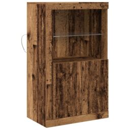 Berkfield Home Sideboard with LED Lights Old Wood 60, 5x37x100 cm in Brown - Size: 5 x 37 x 100 cm - thumbnail 2
