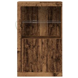 Berkfield Home Sideboard with LED Lights Old Wood 60, 5x37x100 cm in Brown - Size: 5 x 37 x 100 cm - thumbnail 5