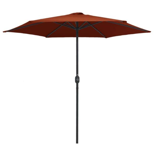 Berkfield Home Outdoor Parasol with Aluminium Pole 270x246 cm Terracotta in Brown - image 1