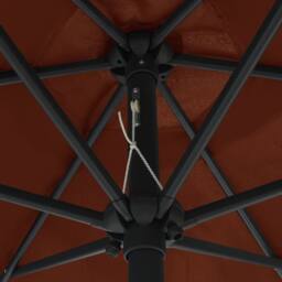 Berkfield Home Outdoor Parasol with Aluminium Pole 270x246 cm Terracotta in Brown - thumbnail 5