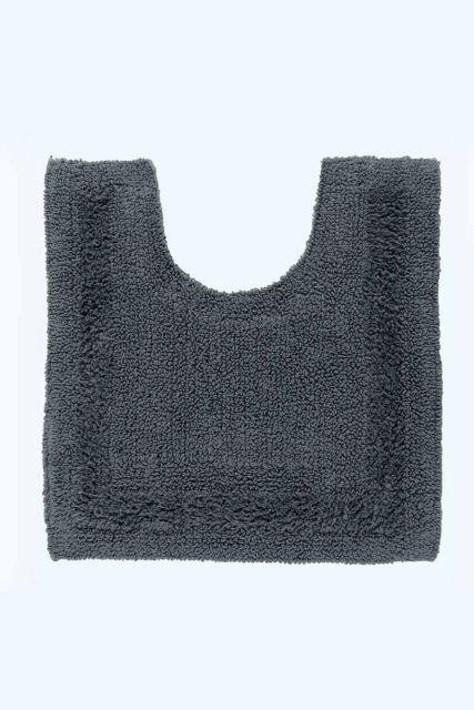 Homescapes Luxury Pedestal Mat Reversible 1600GSM 100% Cotton, 50 x 55cm Bath Mat in Grey - Size: 50 x 55 cm - image 1