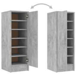 Berkfield Home Shoe Cabinet Concrete Grey 32x35x92 cm Engineered Wood - Size: 32 x 35 x 92 cm - thumbnail 6