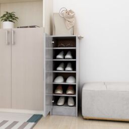 Berkfield Home Shoe Cabinet Concrete Grey 32x35x92 cm Engineered Wood - Size: 32 x 35 x 92 cm