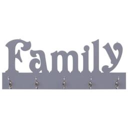 Berkfield Home Wall Mounted Coat Rack FAMILY Grey 74x29.5 cm - thumbnail 2