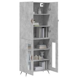 Berkfield Home Highboard Concrete Grey 69.5x34x180 cm Engineered Wood - thumbnail 3