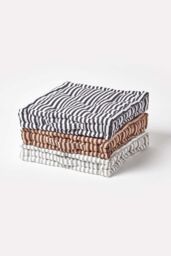 Homescapes Cotton Thin Stripe Floor Cushion in Beige - Size: 40 cm x 40 cm - thumbnail 6