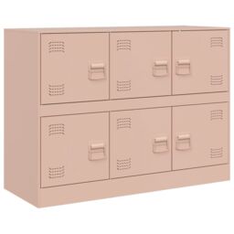 Berkfield Home Sideboard Pink 99x39x73 cm Steel - Size: 99 x 39 x 73 cm - thumbnail 2