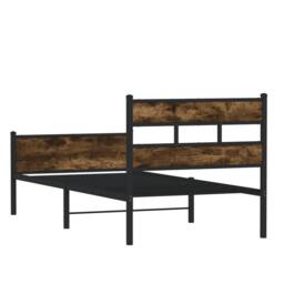 Berkfield Home Elegant Bed Frame without Mattress Smoked Oak 100x190 cm Engineer in Brown - thumbnail 6