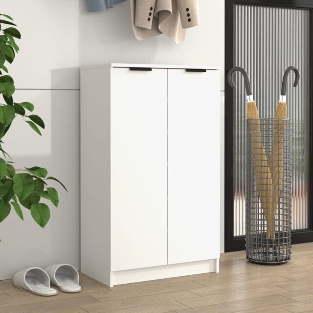 Berkfield Home Shoe Cabinet White 59x35x100 cm Engineered Wood - Size: 59 x 35 x 100 cm - image 1