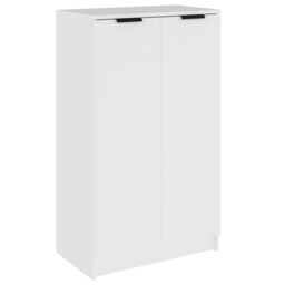 Berkfield Home Shoe Cabinet White 59x35x100 cm Engineered Wood - Size: 59 x 35 x 100 cm - thumbnail 2