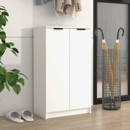 Berkfield Home Shoe Cabinet White 59x35x100 cm Engineered Wood - Size: 59 x 35 x 100 cm
