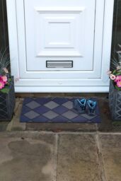 JVL Platina Scraper Rubber Doormat 40x70cm Silver/Blue in Blue - Size: 40 cm x 70 cm - thumbnail 2