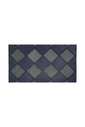 JVL Platina Scraper Rubber Doormat 40x70cm Silver/Blue in Blue - Size: 40 cm x 70 cm
